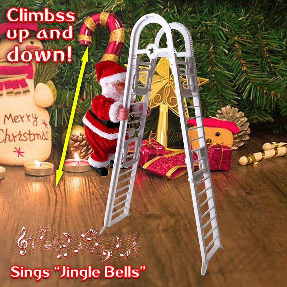 

Santa Claus Climbing Ladder Christmas Decoration, Red, 460183