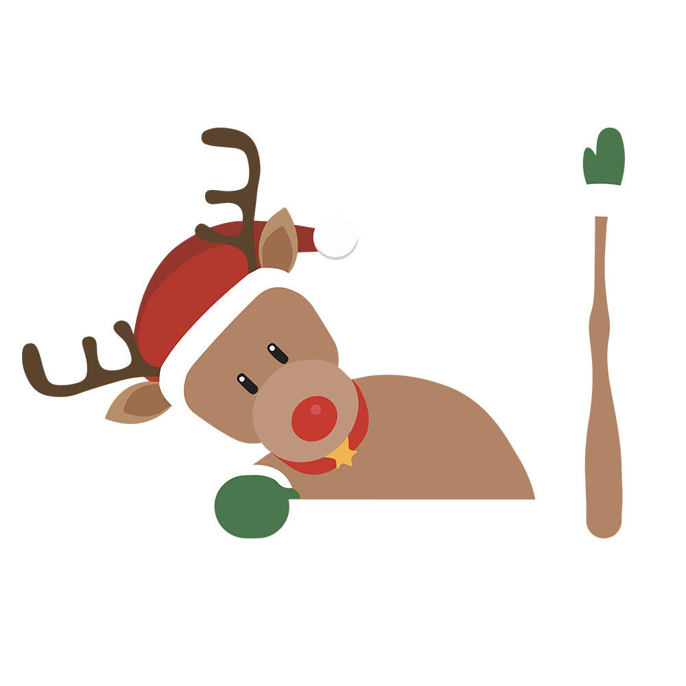 

Christmas Elk Santa Claus Waving Wiper Decal Car Sticker, Red;light brown, 460195
