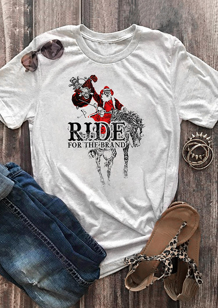 

Santa Claus Ride For The Brand T-Shirt Tee - Gray, 460203