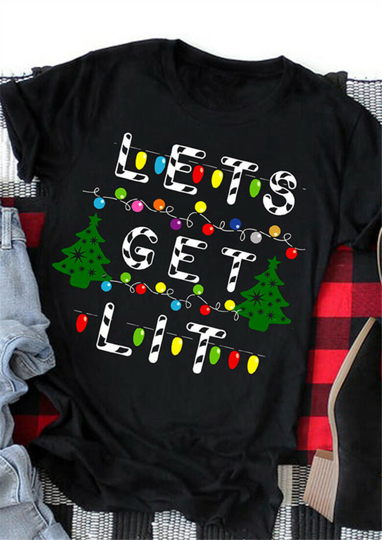 

Tees T-shirts Let's Get Lit T-Shirt Tee - Black. Size