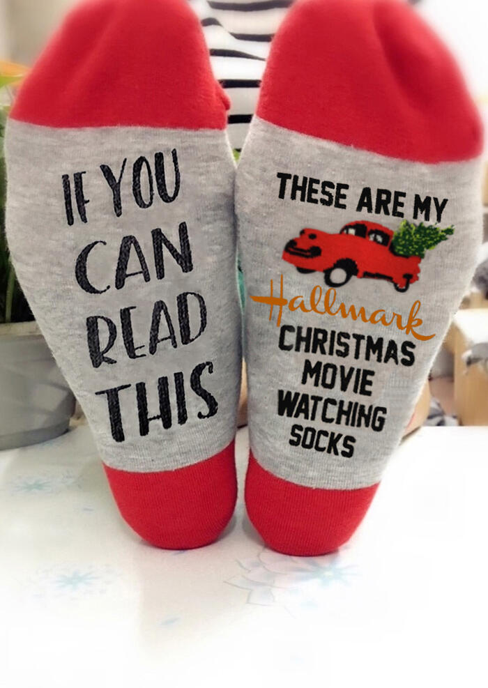 

These Are My Hallmark Christmas Movie Watching Socks, Light grey, 460323