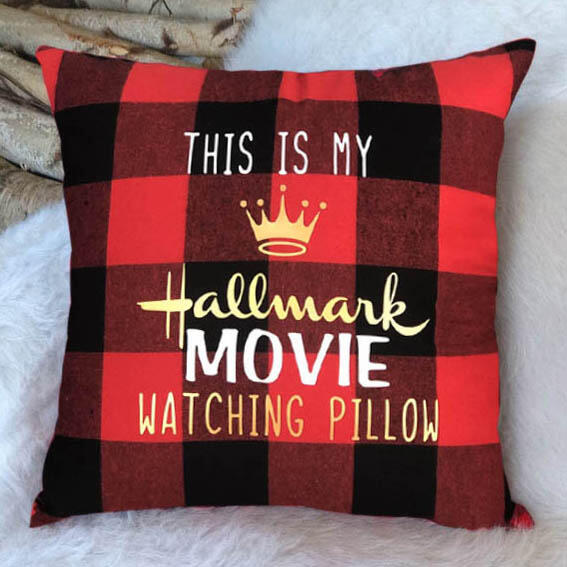 

This Is My Hallmark Movie Watching Pillowcase without Pillow, Plaid, 457853