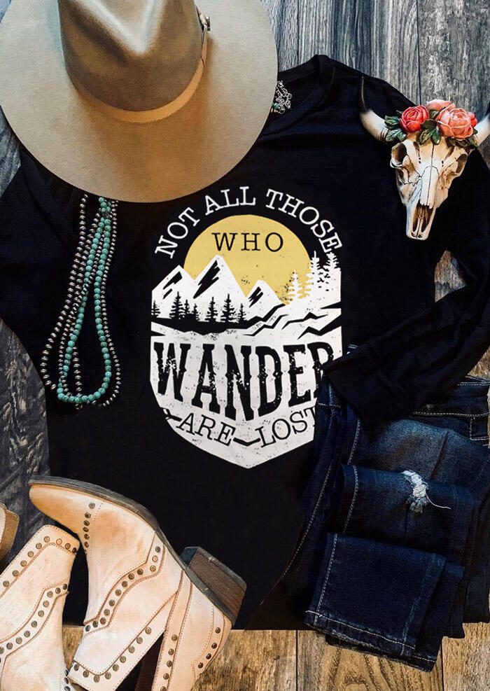 

Not All Those Who Wander Are Lost T-Shirt Tee - Black, 460077