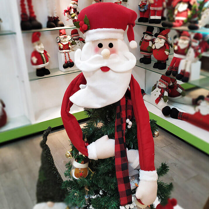 

Santa Claus Elk Snowman Christmas Tree Topper Hat, White;brown;red, 460556
