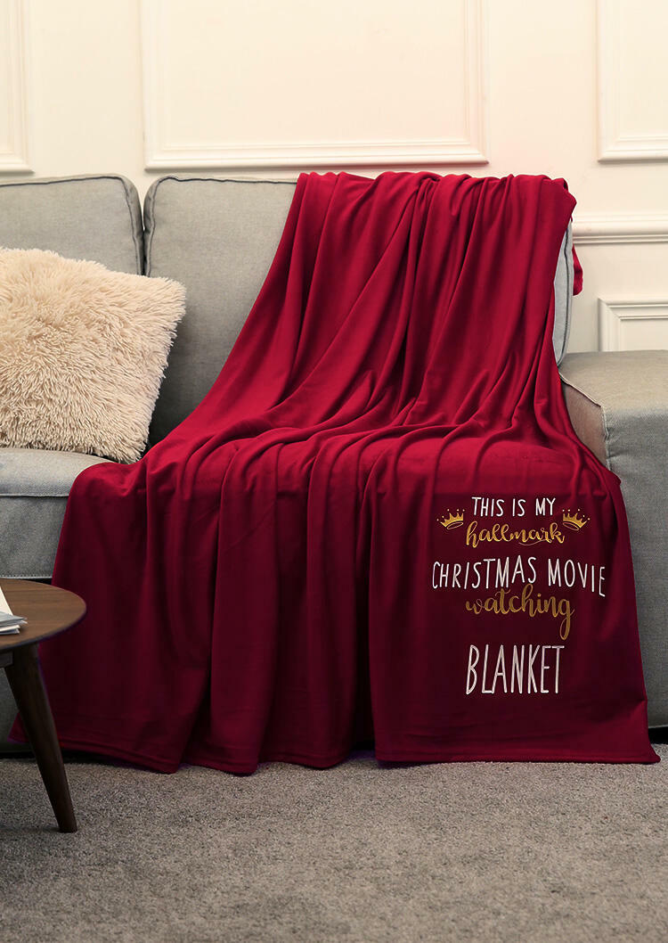 

Thicken Velvet Warm My Hallmark Christmas Movie Watching Blanket - Burgundy, 455483