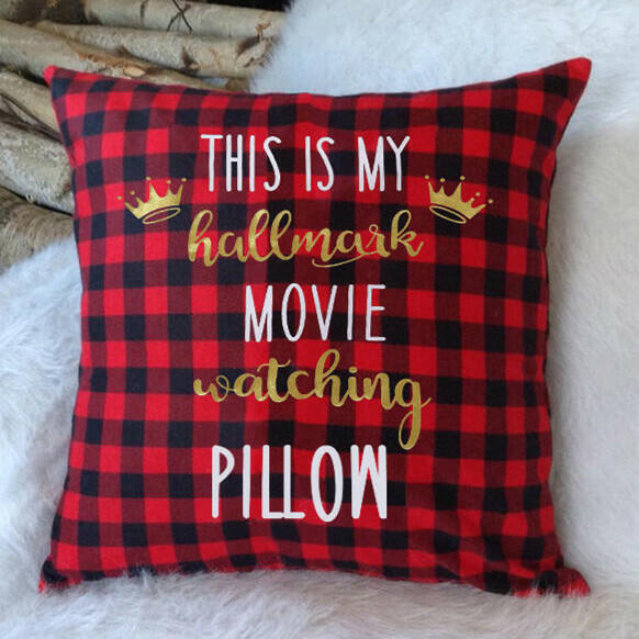 

This Is My Hallmark Movie Watching Pillowcase without Pillow, Plaid, 457849