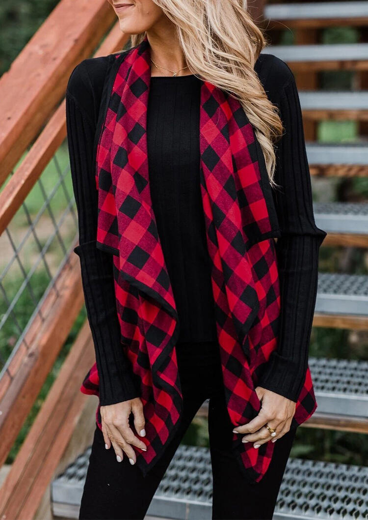 plaid vest cardigan