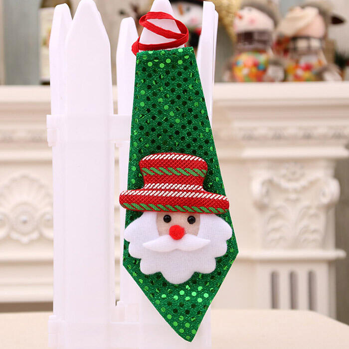 

Santa Claus Bear Elk Snowman Luminous LED Christmas Necktie, Purple;green;red;lake blue, 460761