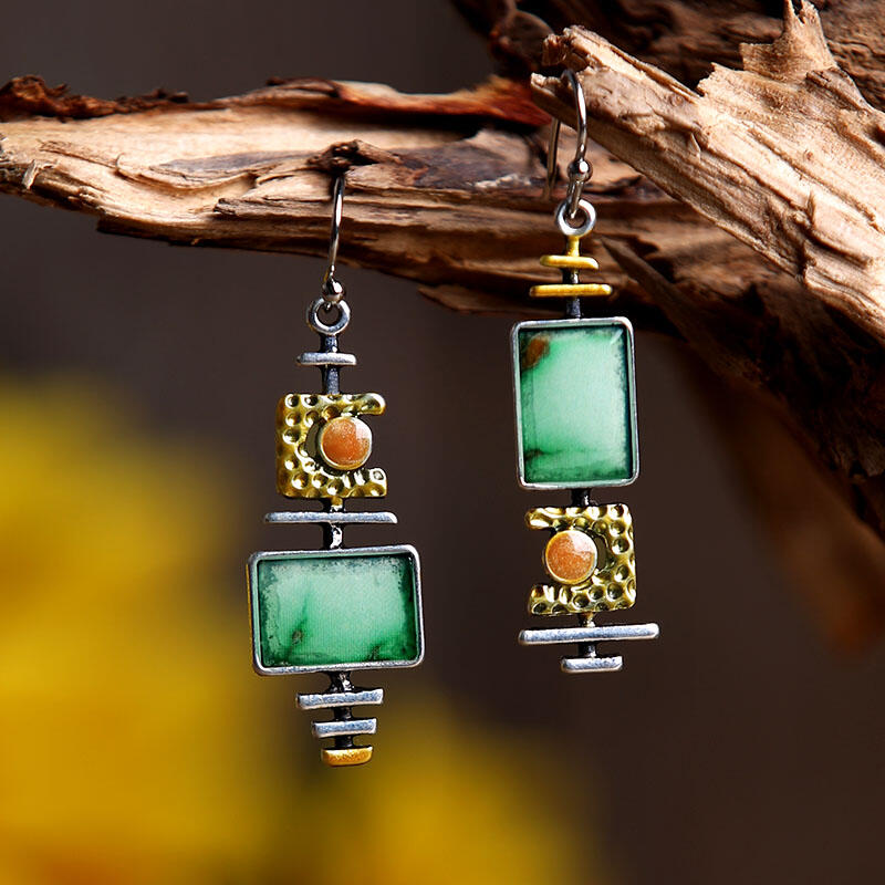 

Women Creative Vintage Turquoise Earrings, Green, 460768