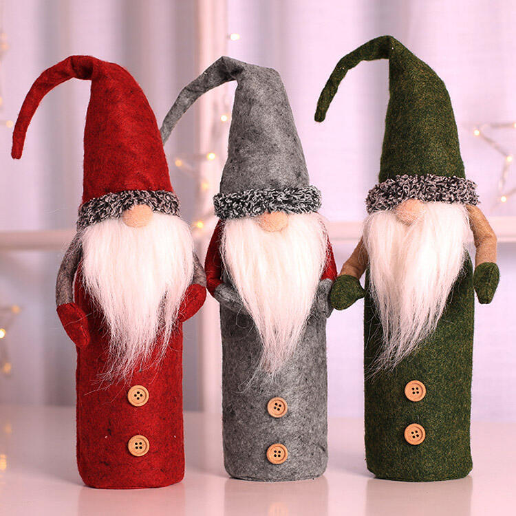 Creative Button Gnomies Doll Wine Bottle Cover