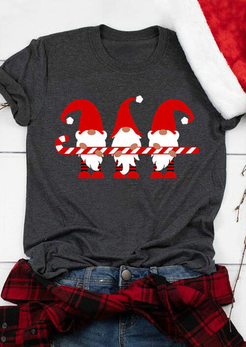 

Tees T-shirts Gnomies O-Neck T-Shirt Tee - Dark Grey. Size: S,M