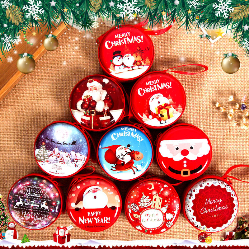 

Merry Christmas Zipper Gift Bag Coin Purse, Pattern1