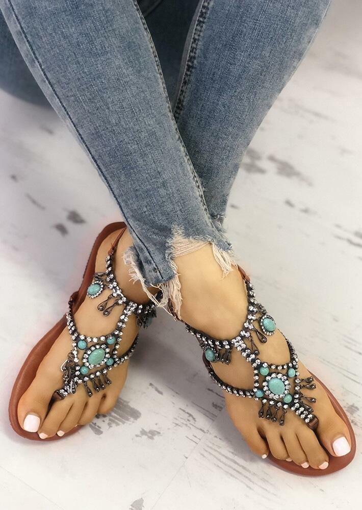 

Sandals Beading Flip Flops Flat Sandals in Brown. Size: ,37,38,39,40,41,42,43
