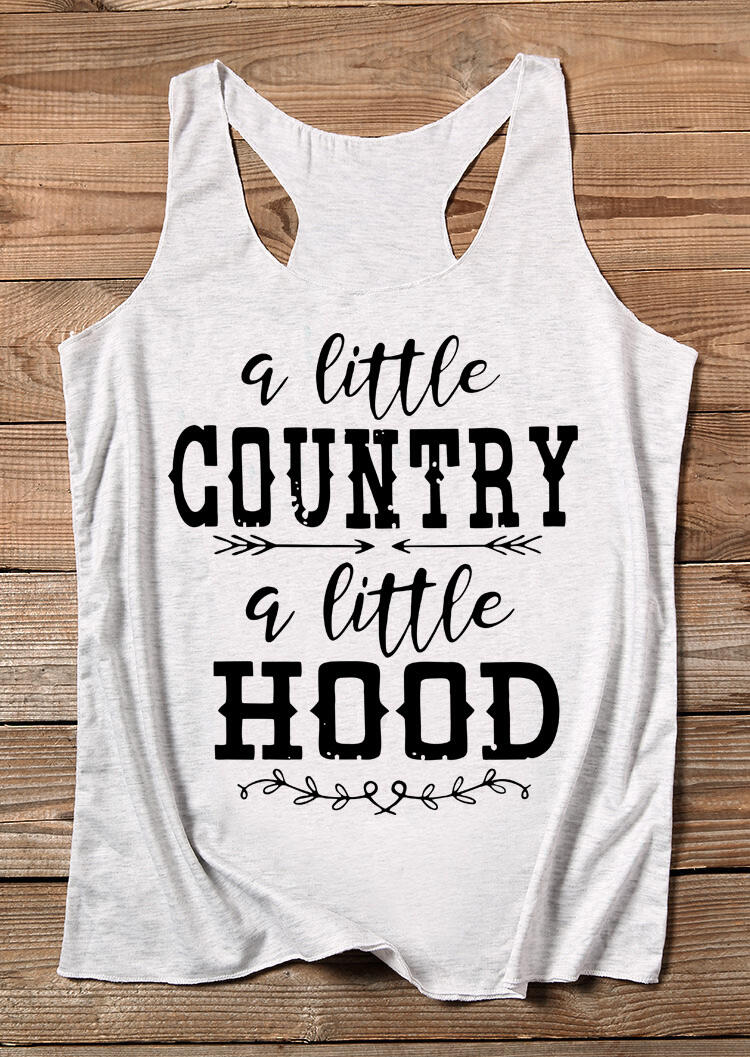 

Tank Tops A Little Country A Little Hood Racerback Tank Top in White. Size