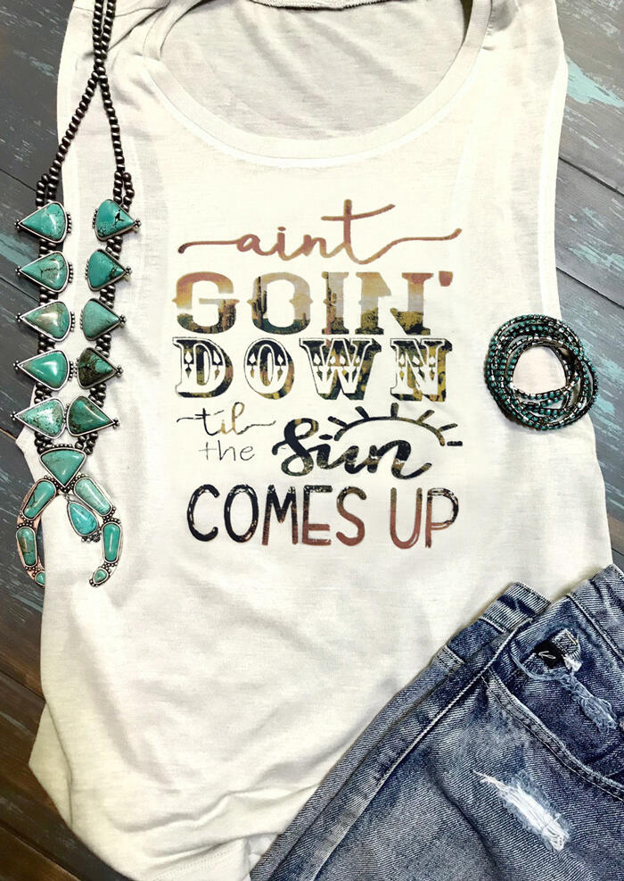 

Aint Goin' Down Until Sun Comes Up Tank - Cream, 446267