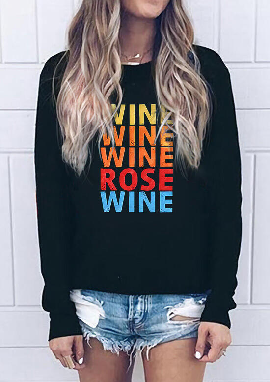 

Wine Rose Sweatshirt without Necklace - Black, 455691