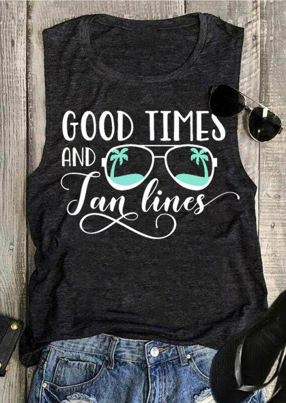 

Tank Tops Good Times And Tan Lines Tank Top - Dark Grey in Gray. Size