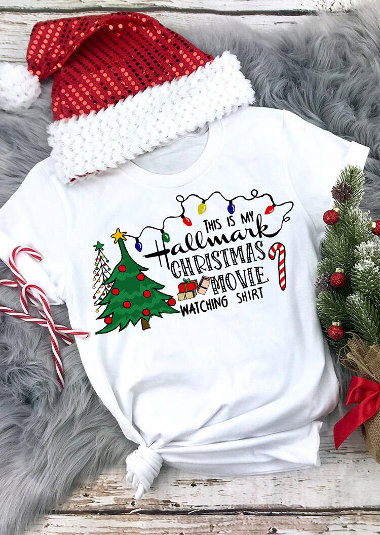 

This Is My Hallmark Christmas Movie Watching T-Shirt Tee - White, 461299