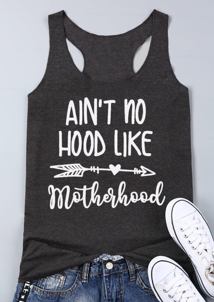 Ain't No Hood Like Motherhood Tank – Dark Grey