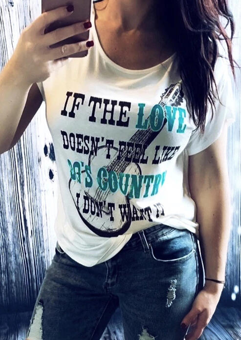 

If The Love Doesn't Feel Like 80' Country T-Shirt Tee - White, 447479