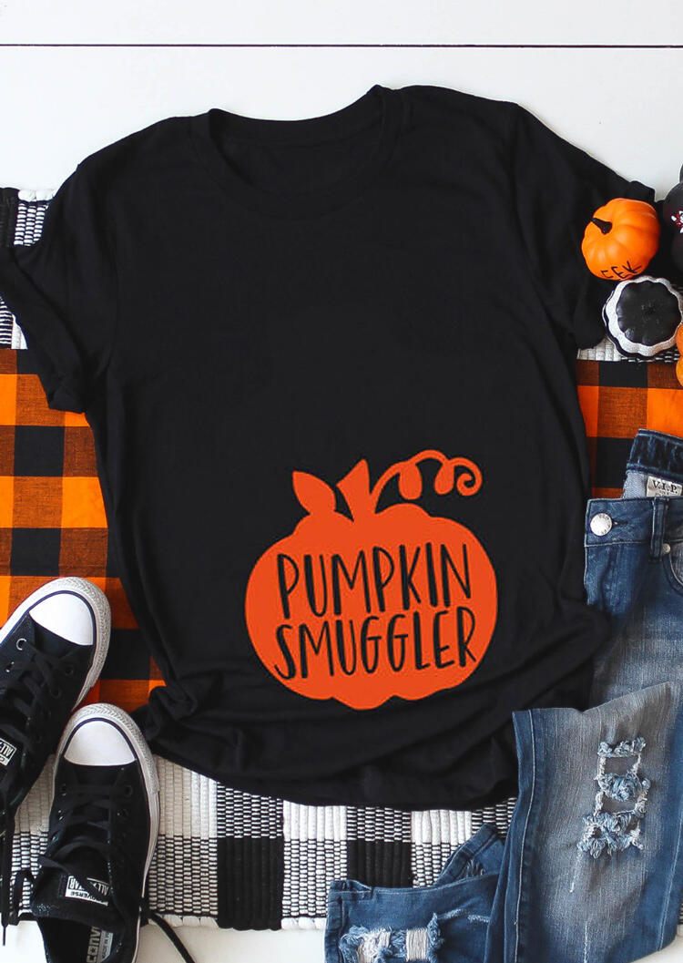 

Maternity Clothes Maternity Pumpkin Smuggler T-Shirt Tee - Black. Size: S,M,,XL