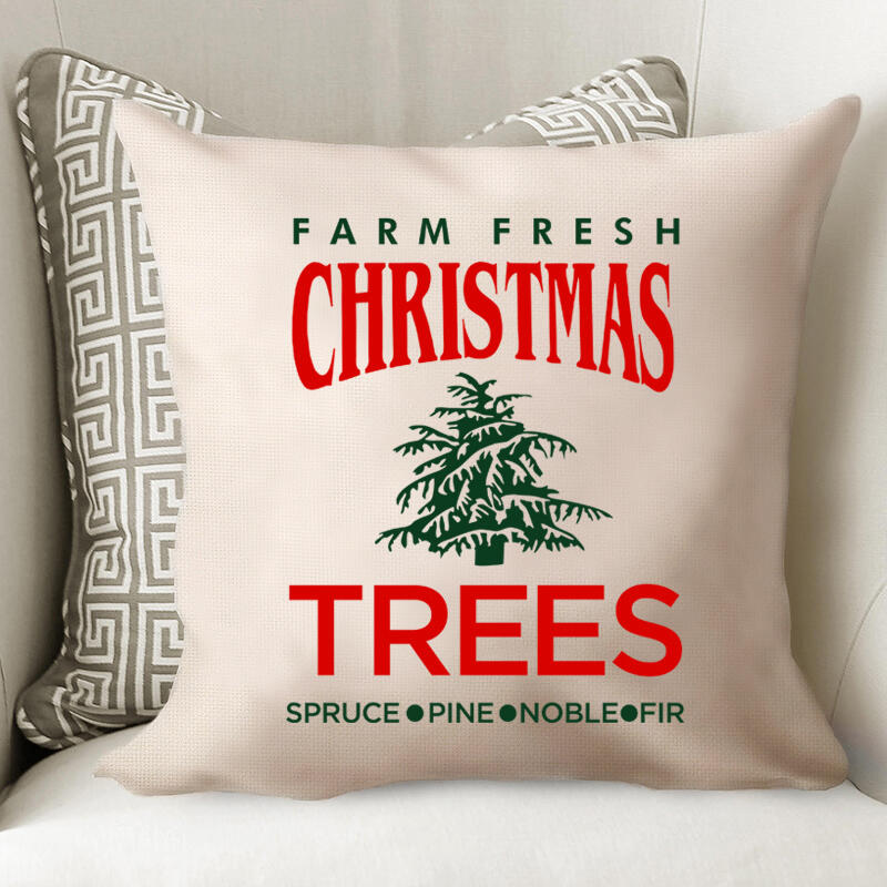 

Farm Fresh Christmas Trees Pillowcase without Pillow in Beige. Size