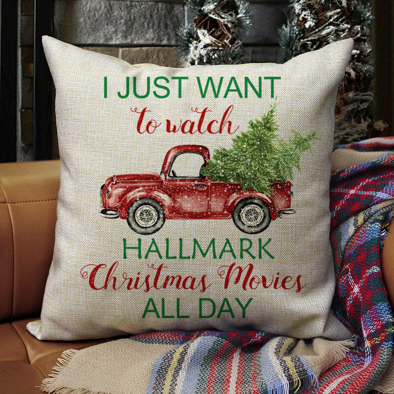 

Car Tree Hallmark Christmas Movies Pillowcase without Pillow, Light khaki, 457854