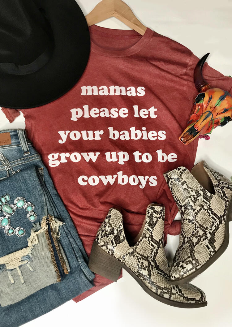 

Mamas Babies Cowboys T-Shirt Tee - Brick Red, 459674