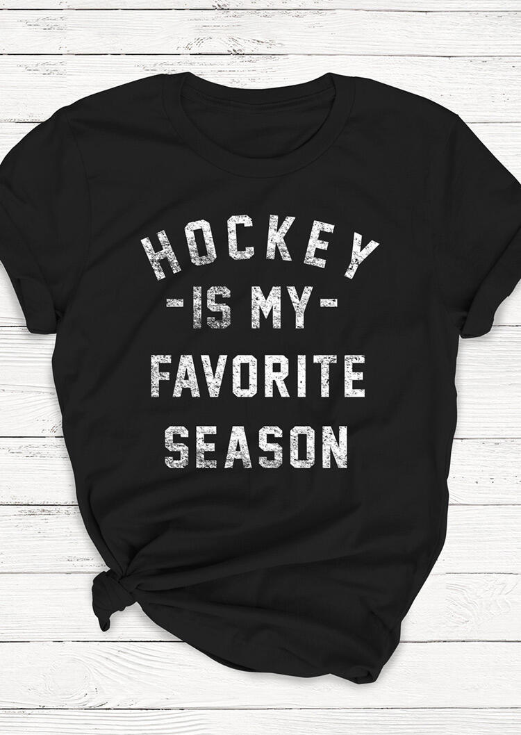 

Tees T-shirts Hockey Is My Favorite Season T-Shirt Tee - Black. Size: S,M,,XL