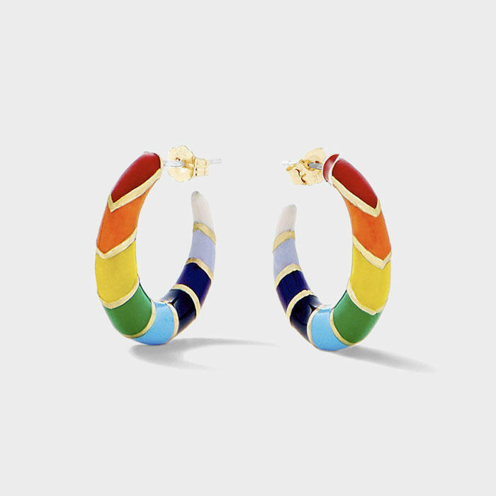 

Striped Horn Alloy Stud Earrings, Black;multicolor, 461730