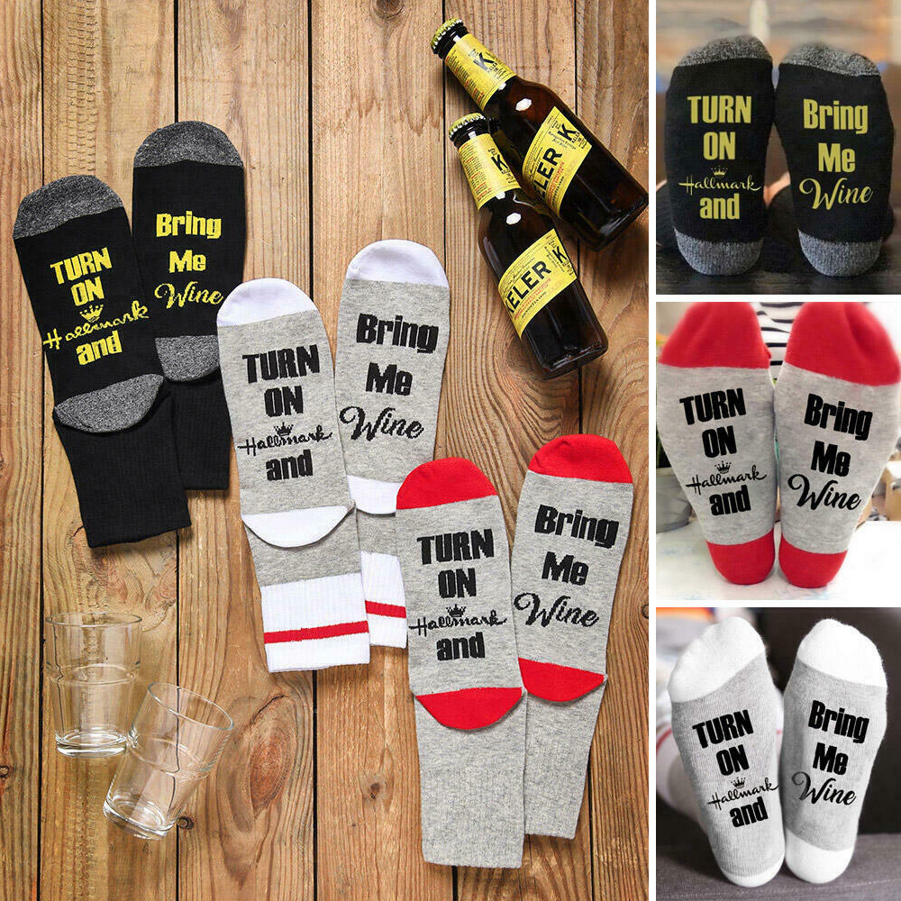 

Socks 3 Pairs Turn On And Bring Me Wine Hallmark Movies Socks. Size, Pattern1