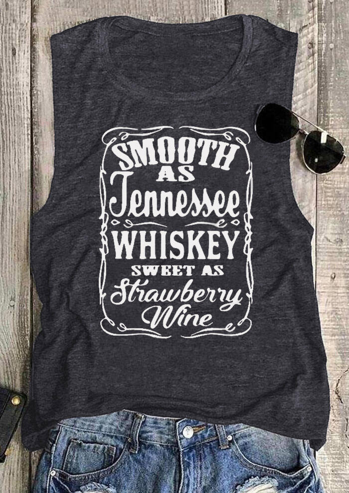 Smooth As Tennessee Whiskey Sweet As Strawberry Wine Tank - Dark Grey
