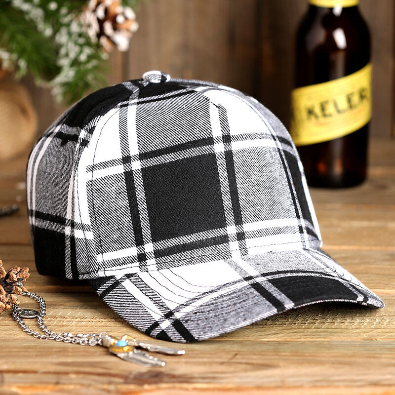 

Hats Plaid Adjustable Buckle Strap Baseball Hat. Size, White