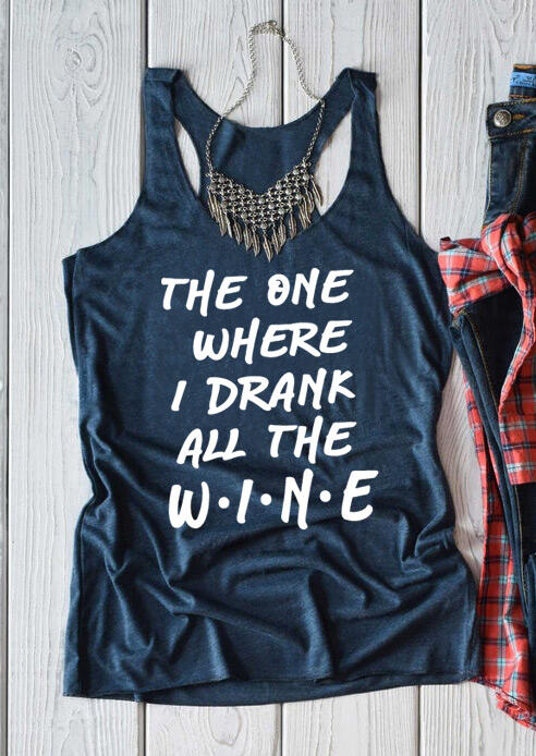 

The One Where I Drank All The Wine Tank without Necklace - Blue, 461967