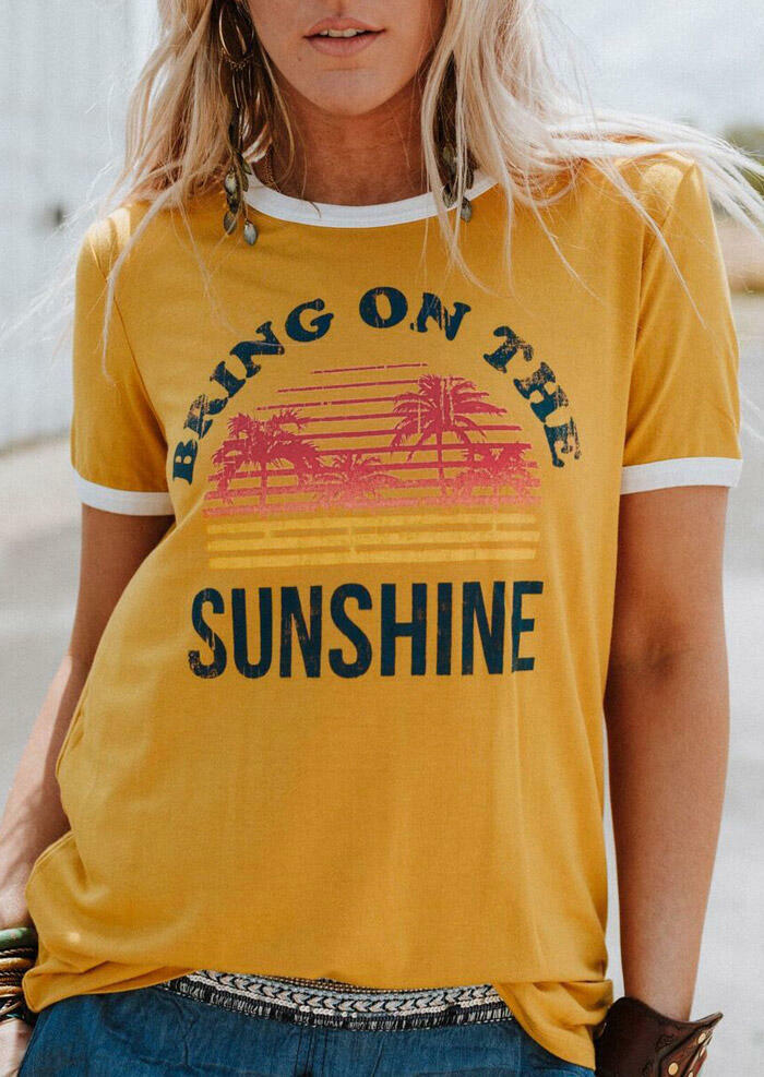 T-shirts Tees Bring On The Sunshine T-Shirt Tee in Yellow. Size: L,M,S,XL