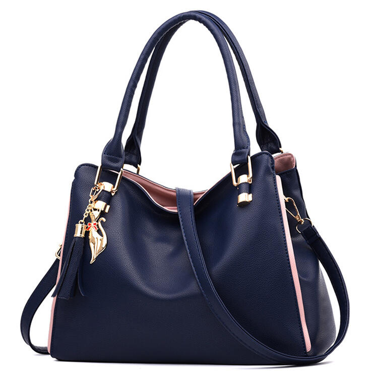 

Handbag Tassel Pendant PU Leather Crossbody Bag Handbag in Deep Blue. Size