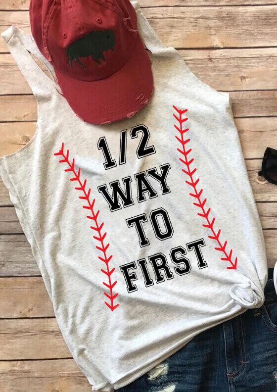 

Half Way To First Baseball Tank - Gray, 462241