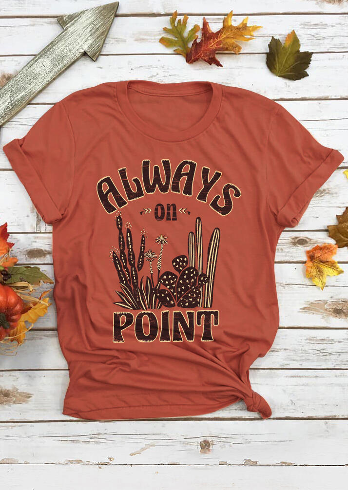 

Tees T-shirts Always On Point Cactus T-Shirt Tee in Orange. Size