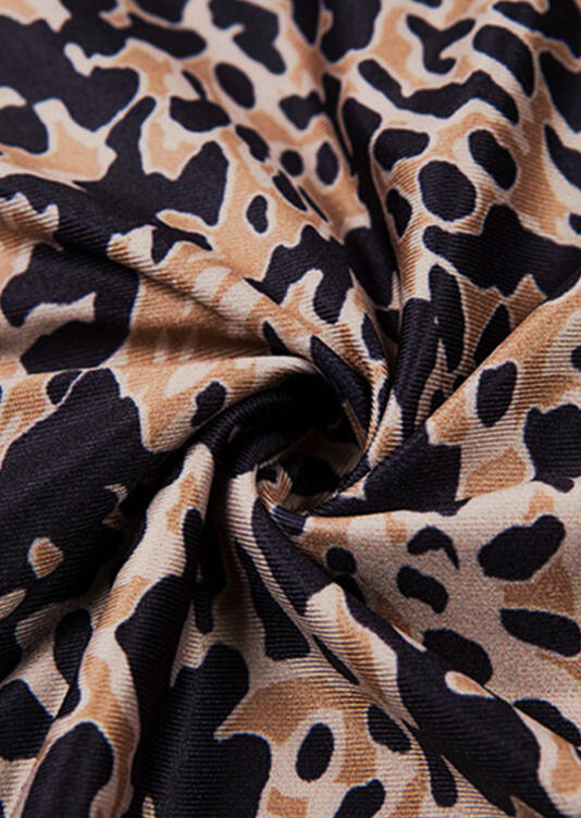 Leopard Printed Ruffled Bodycon Dress