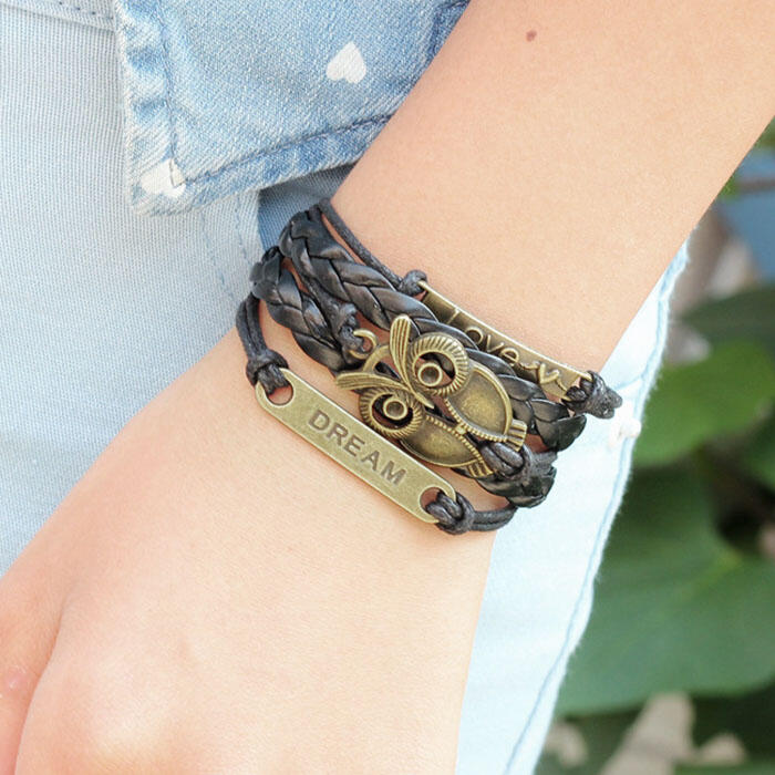 

Bracelet Owl Love Dream Bracelet in Black. Size