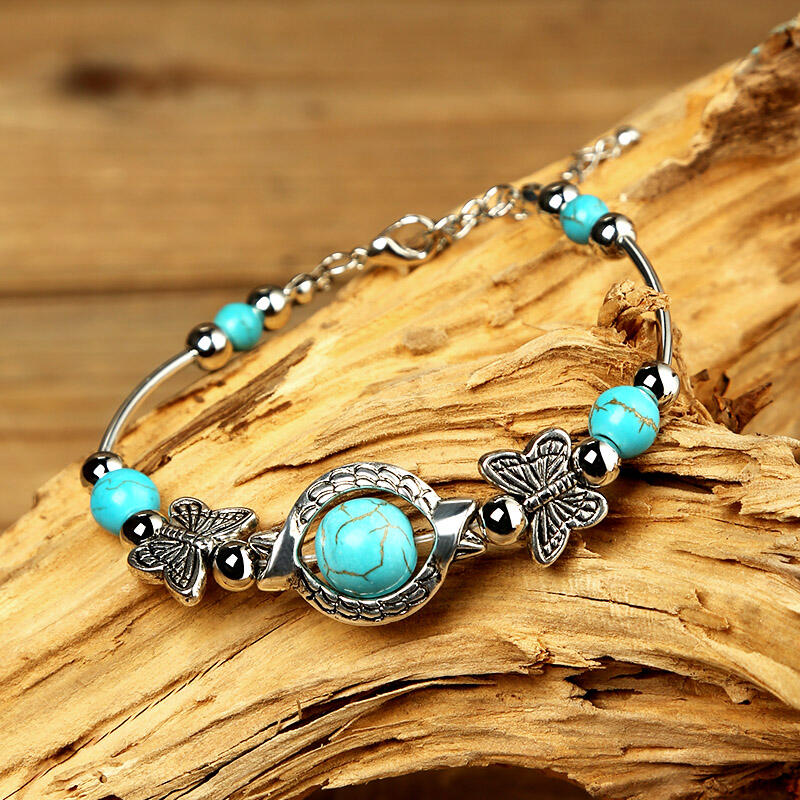 

Bracelet Turquoise Butterfly Bracelet. Size, Lake blue