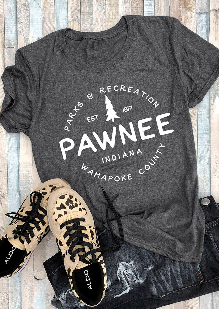 

Tees T-shirts Parks & Recreation Wamapoke County T-Shirt Tee in Gray. Size