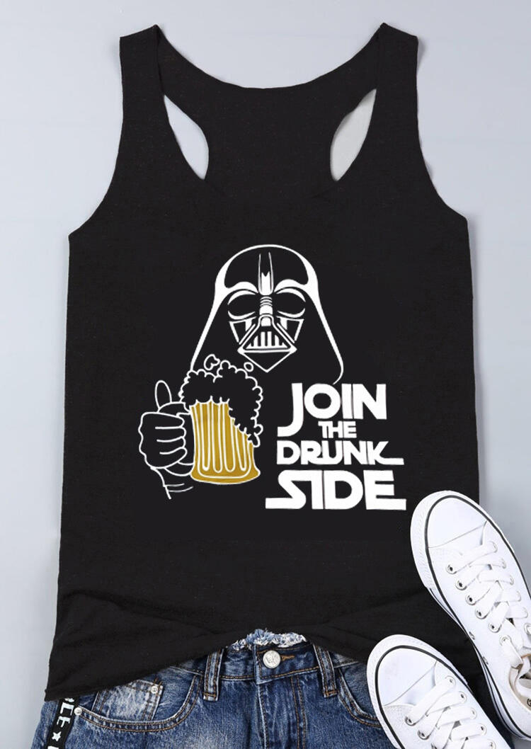 

Tank Tops Join The Drunk Side Tank - Black. Size