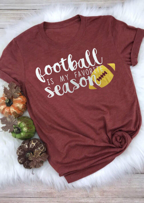 

T-shirts Tees Football Is My Favorite Season T-Shirt Tee - Brick Red in Red. Size