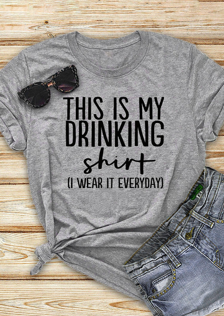 

This Is My Drinking T-Shirt Tee - Gray, 462991
