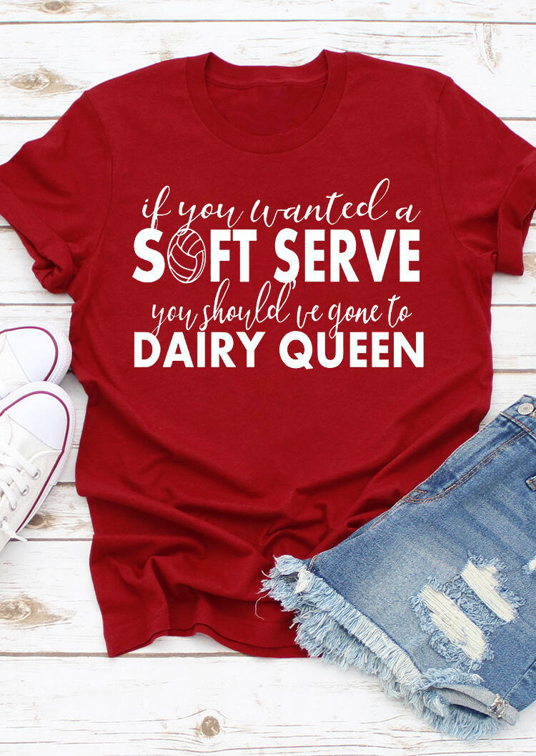 

Tees T-shirts If You Wanted A Soft Serve Volleyball T-Shirt Tee in Red. Size