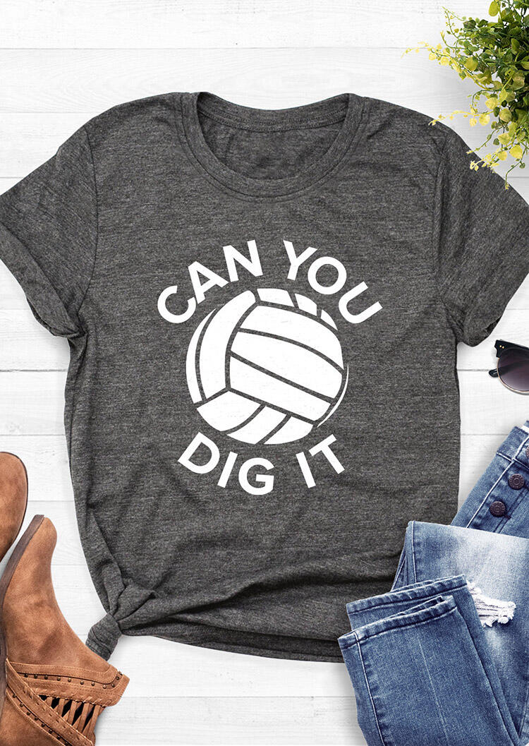 

Can You Dig It Volleyball T-Shirt Tee - Gray, 463003
