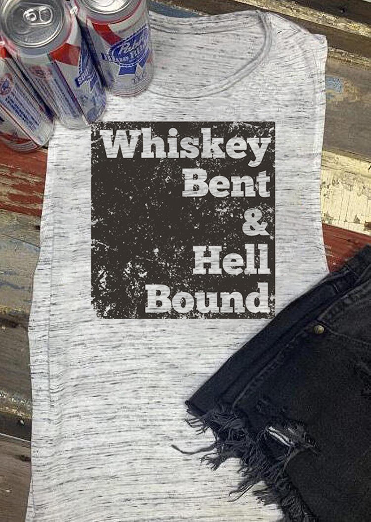 

Tank Tops Whiskey Bent & Hell Bound Tank in Light Grey. Size