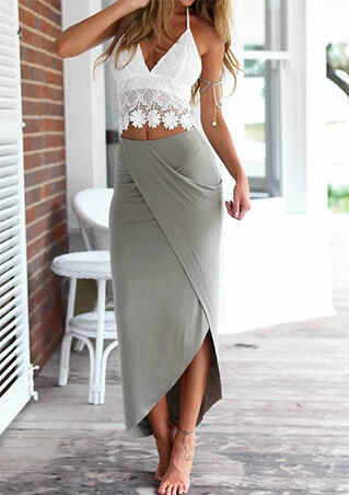 

Lace Camisole + Long Skirt Outfit - Gray, 48198
