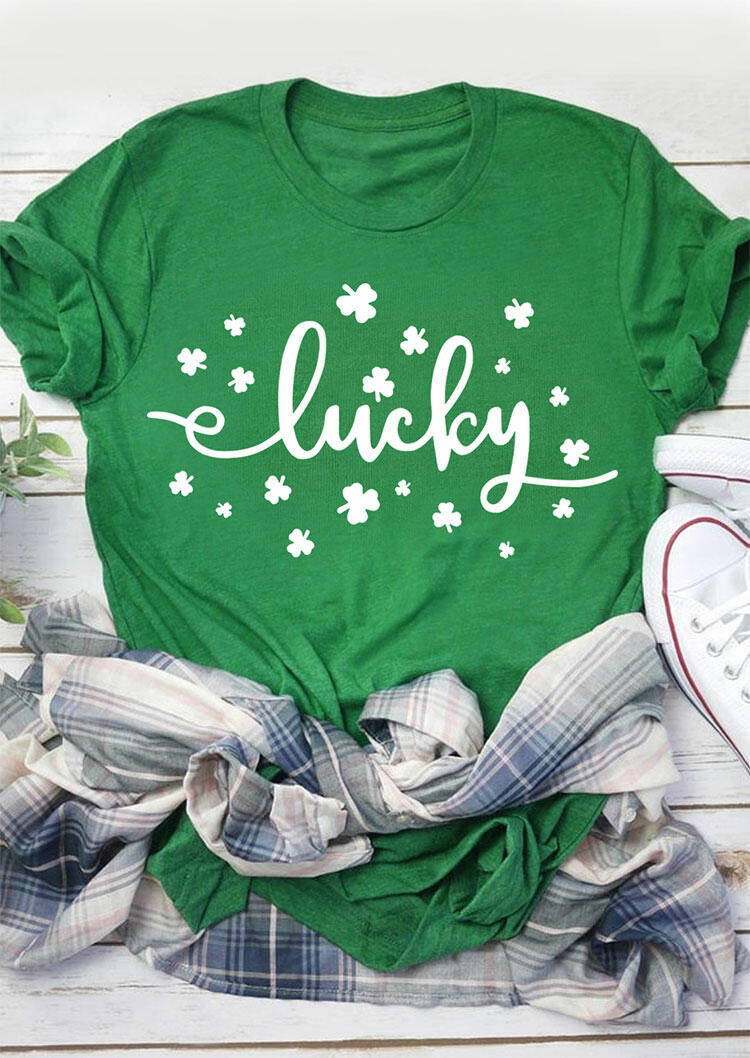 

T-shirts Tees St. Patrick' Day Lucky Shamrock T-Shirt Tee in Green. Size: ,M,L